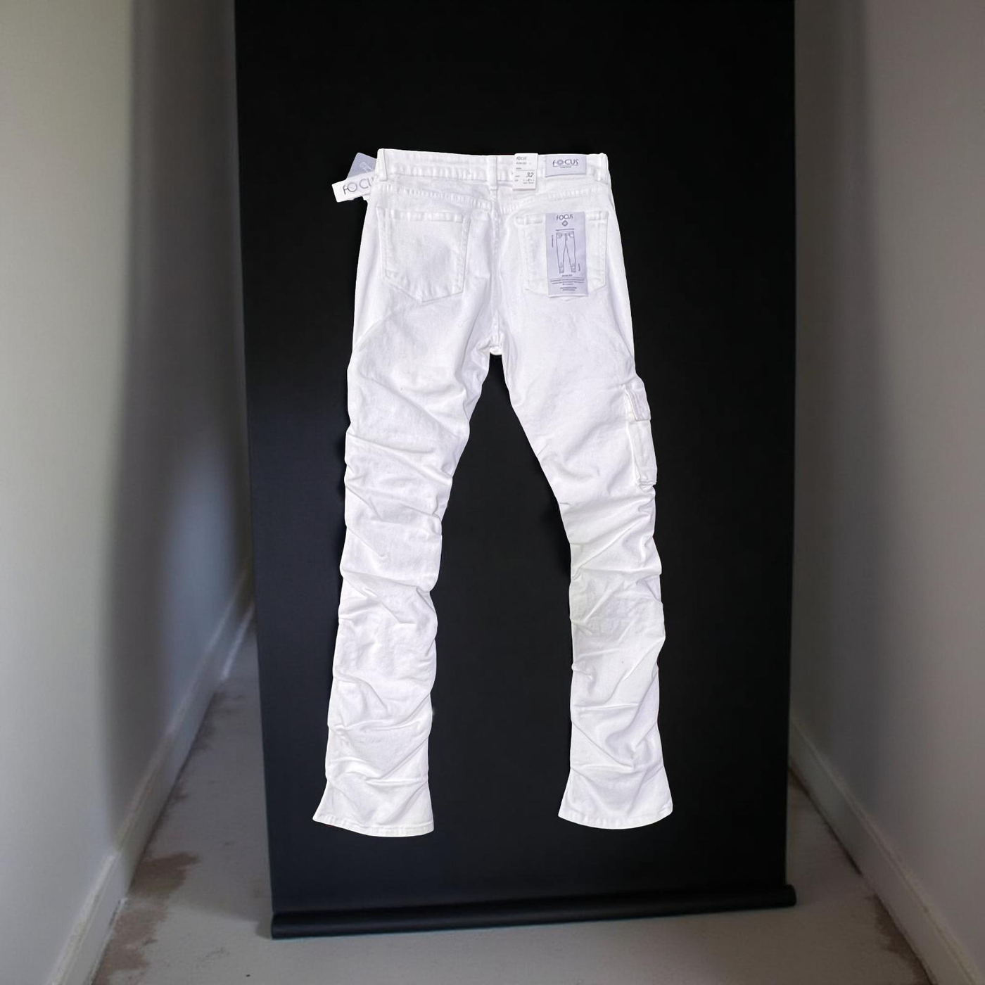 5226 Focus White Multi Pocket Stacked Jeans