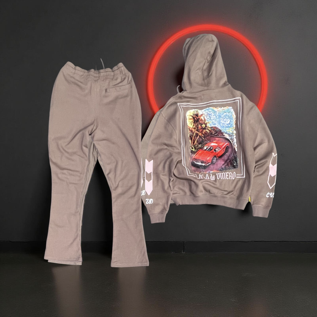 CV5479 Civilized Casa de Dinero Soil Stacked Fit Hoodie Jogger Set