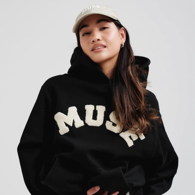 Curated By Muse Heavyweight Chenille Hoodie - Black