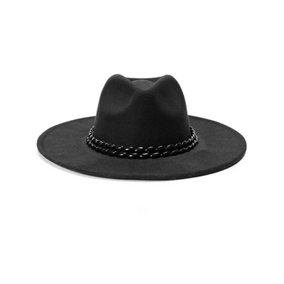 Classic Briti Vintage Woolen
Chunky Chain Felt Panama Hat Wide Brim