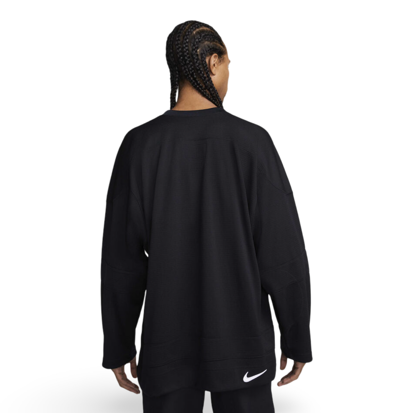 FB8221-010 Nike Authentics Hockey Jersey Mens Long Sleeve Shirt Black White