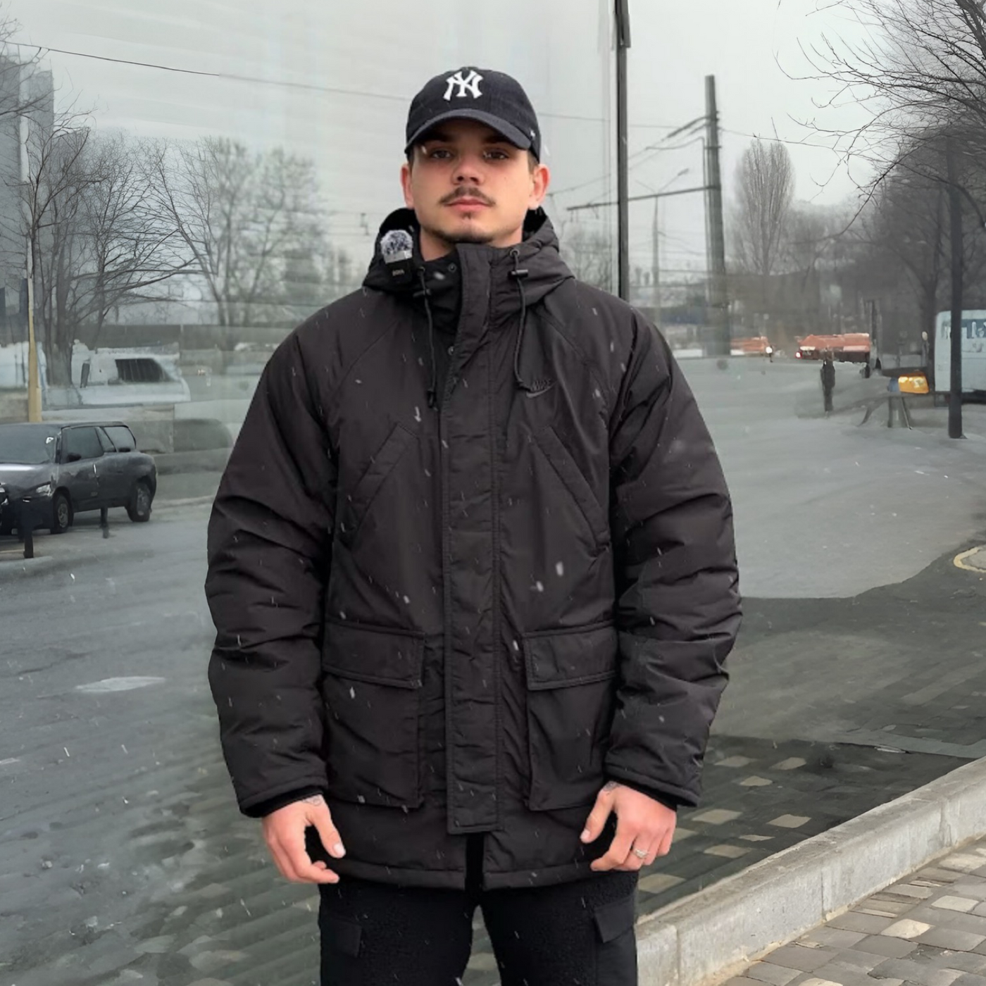 FZ0869-010 Nike Sportswear Club Therma-Fit Parka Jacket Black