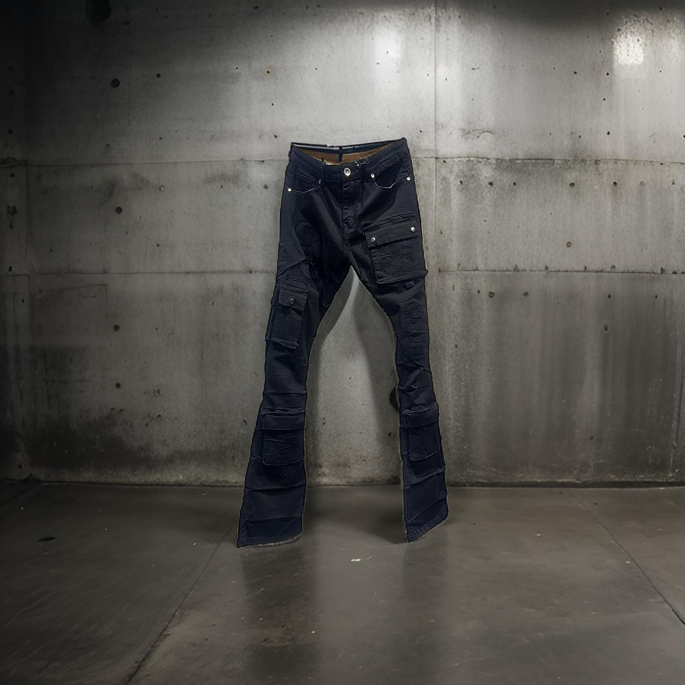 5226 Focus Cargo Stacked Denim Black Jeans