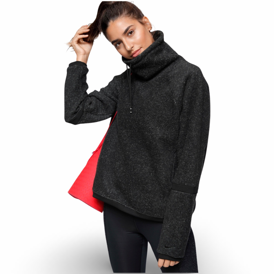 BV5285-010 Nike Women's Thermal Fleece Cowl Neck Pullover Cozy Sweatshirt