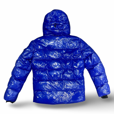 7558028 Point Zero Wax Shine Quilted Blue Puffer Jacket