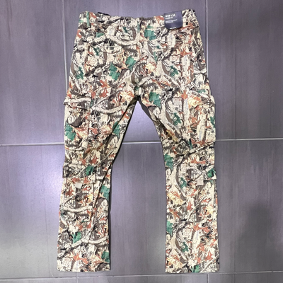 MS-80367 M.Society Khaki Real Tree Flare Fit Cargo Pants