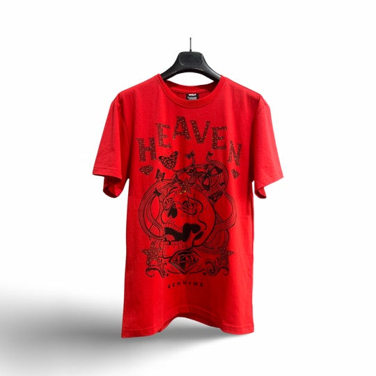 GN1174 Genuine Authentic Skull Head Graphic T-Shirt Red