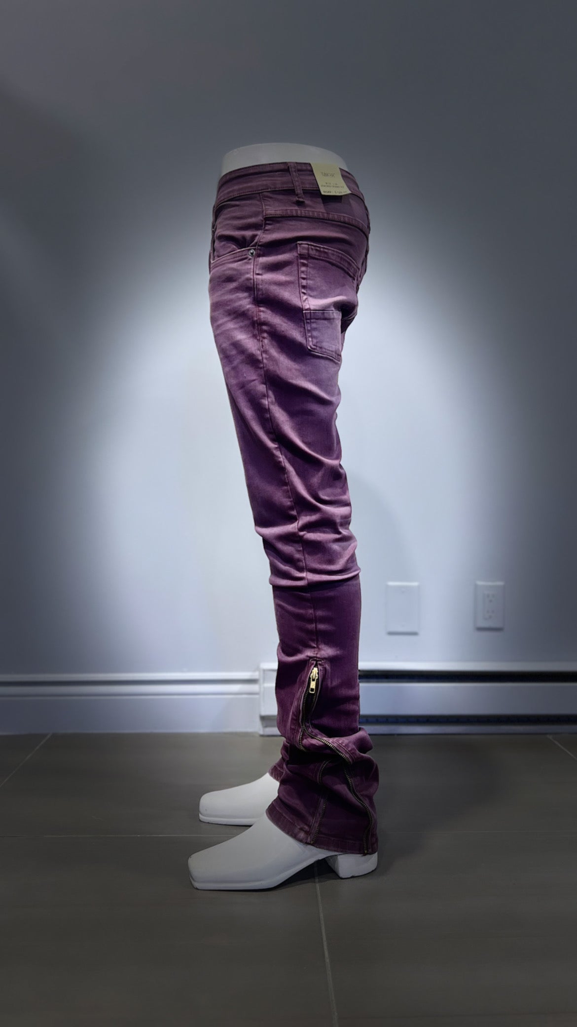 B2064W Taker Wine Stacked Skinny Fit Jeans