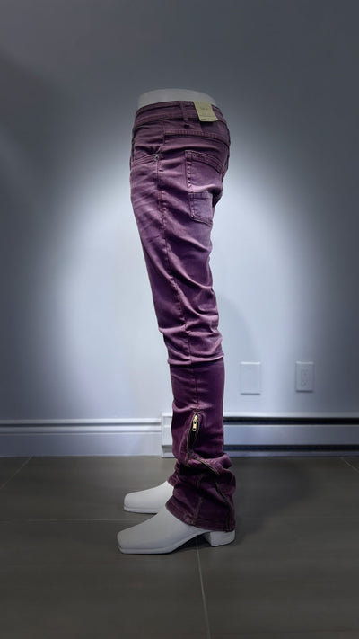 B2064W Taker Wine Stacked Skinny Fit Jeans