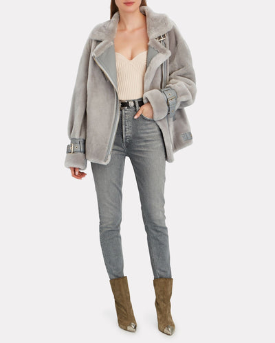 NLJ70113 Nicole Benisti Grand Shearling Grey Quilted 90% Goose Down