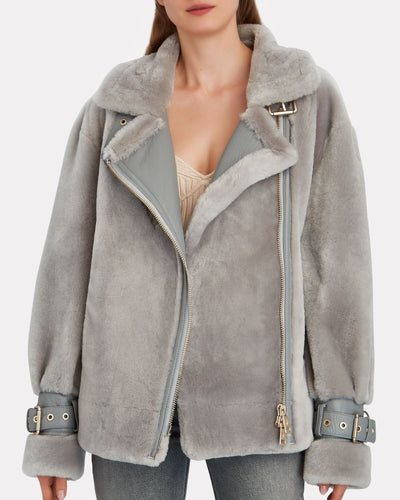 NLJ70113 Nicole Benisti Grand Shearling Grey Quilted 90% Goose Down