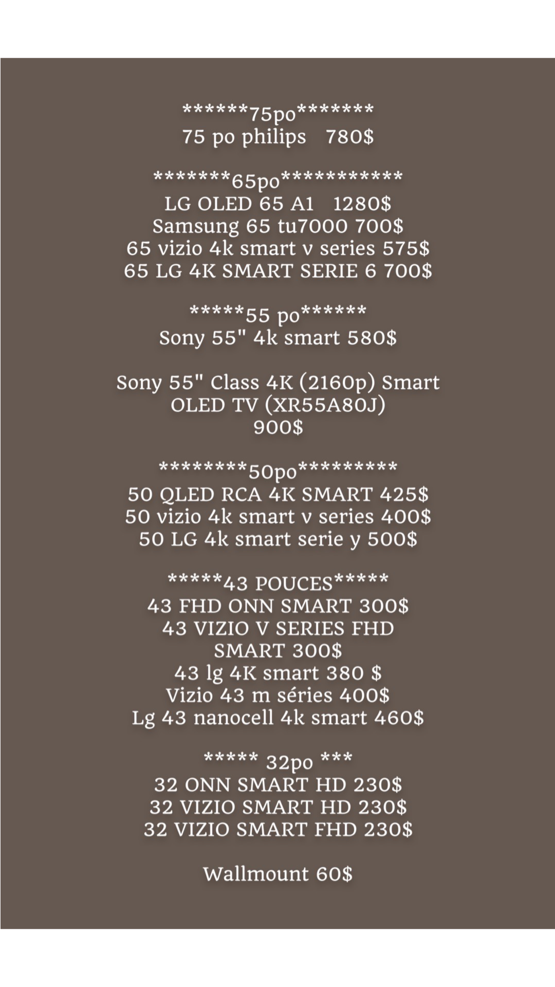 Smart TV Pricelist