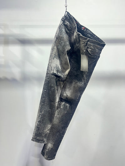 JNS0046 MTX Jeans Slim Fit Dark Grey Wash Splash Black Denim Spandex