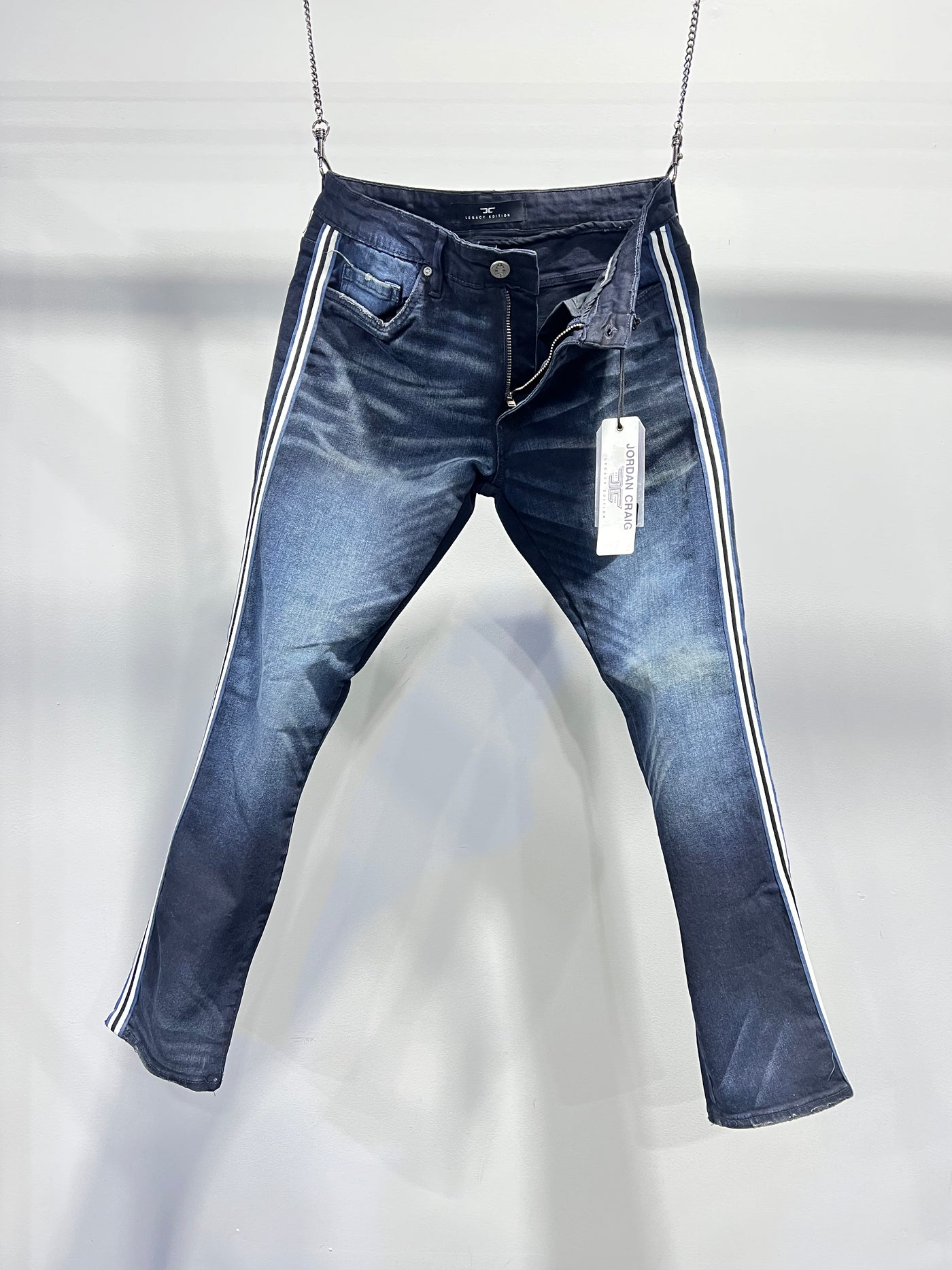 JNS0031 Jordan Craig Jeans Slim Fit Blue Strip Spandex Denim #J-030